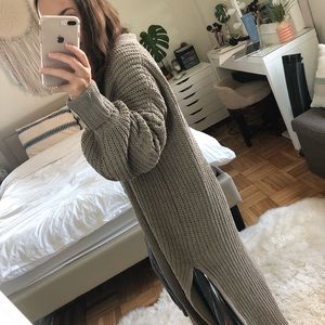 UO oversized, thick, tan, long cardigan